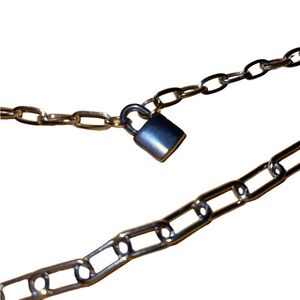 Silver padlock link bracelet
